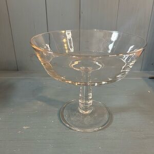 Transparent Glass Compote Dish/Trifle Serving Round Bowl High Stem